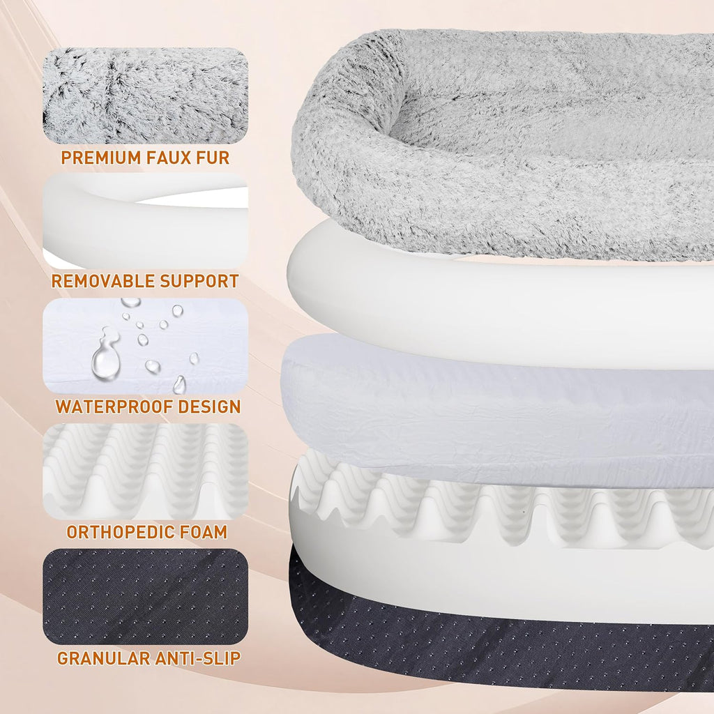 Extra Large Washable Dog Couch with Waterproof Removable Cover & Bolster Sides