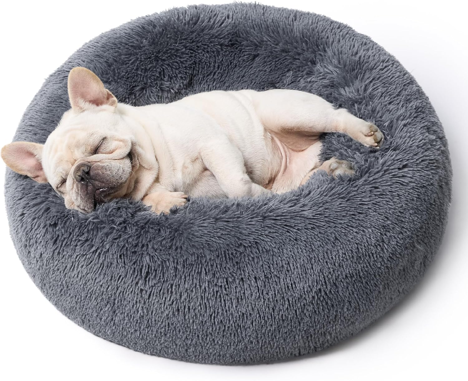 Washable Donut Plush Pet Bed for Medium Dogs