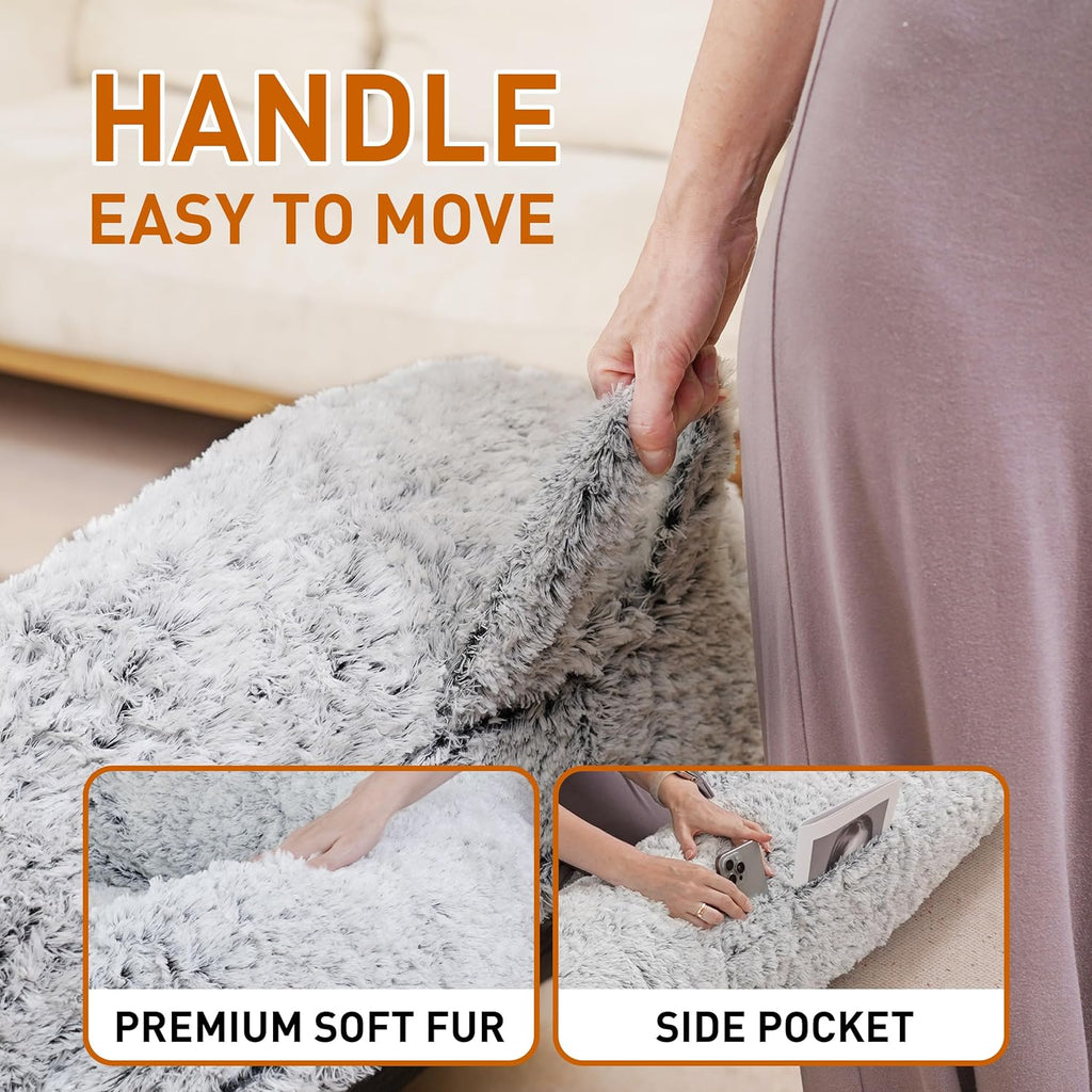 Extra Large Washable Dog Couch with Waterproof Removable Cover & Bolster Sides